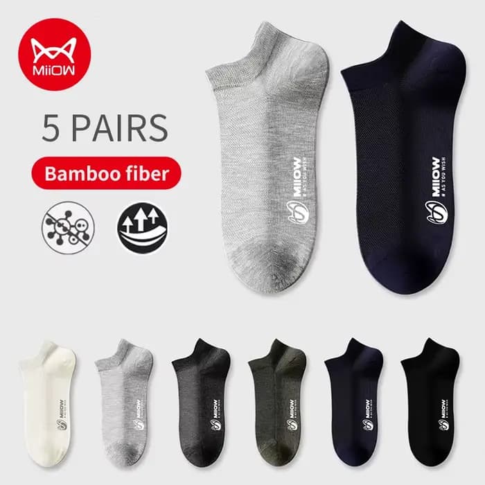 Ata iOW-Ensemble de chaussettes d'été en coton pour homme, maille respirante, douce, dépistolet ante, glacée, coordonnante, 5 paires