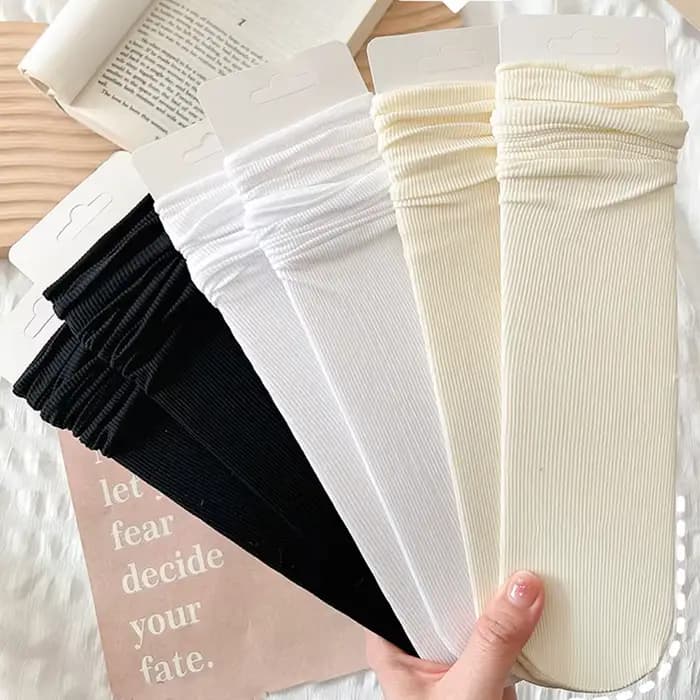 Chaussettes longues respirantes et fines en velours pour femmes et filles
