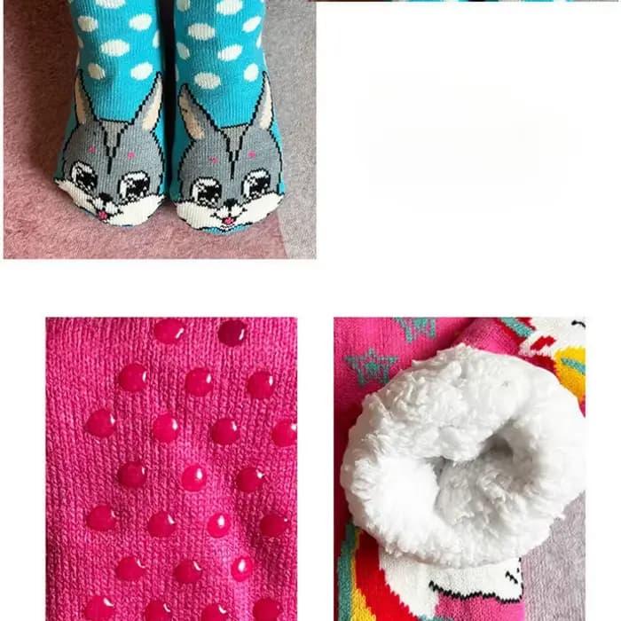 Chaussette thermique en peluche pour femme, chaussette moelleuse floue, chaussette de sol pour femme, cadeau de Noël, chaud, non ald, sommeil à la maison, doux, flamant rose, hiver