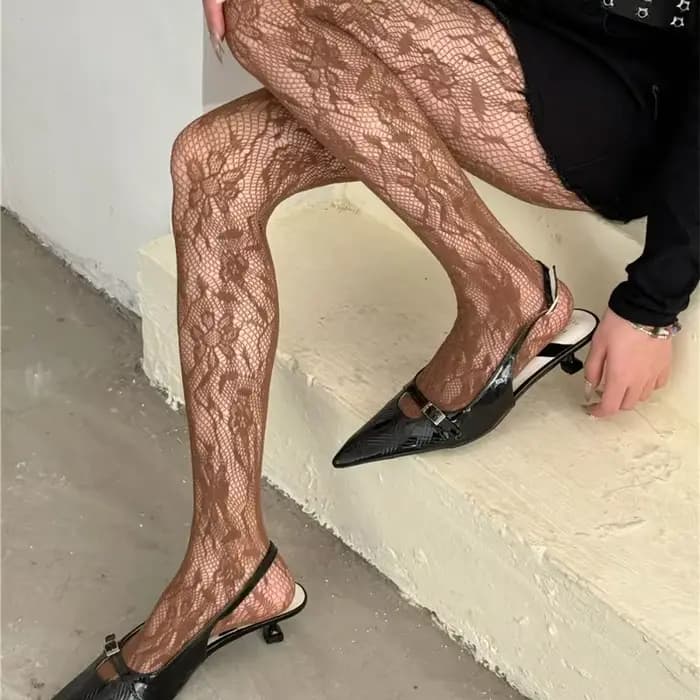 Collants gothiques sexy à motif rayé pour femmes