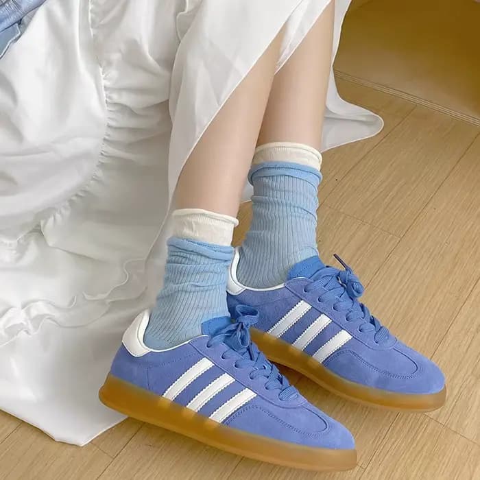 Chaussettes mi-mollet côtelées doubles assorties pour femmes