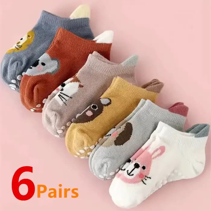 6 paires/lot nouveau-né bébé chaussettes enfants garçons filles coton dessin animé chaussette douce