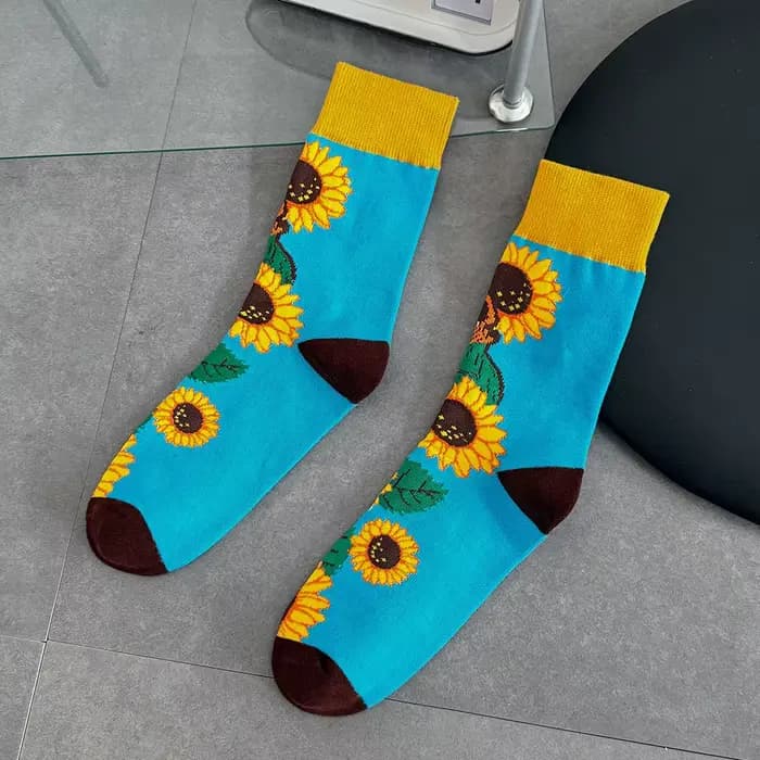 HAPPY SOCKS Taille 36-40 Personnalité des femmes adultes Quatre saisons Chaussettes épaisses mi-tube Couleur artistique