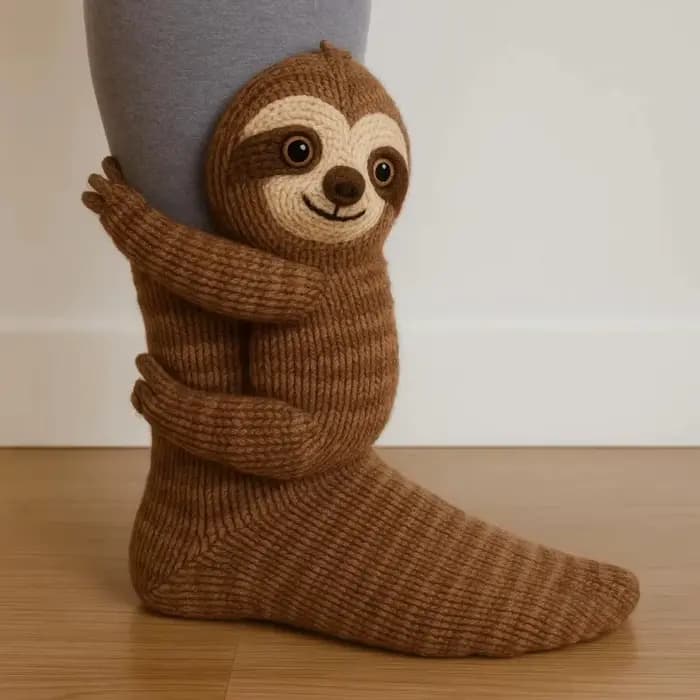 Chaussettes de sol en forme d'animal mignon tricoté en 3D