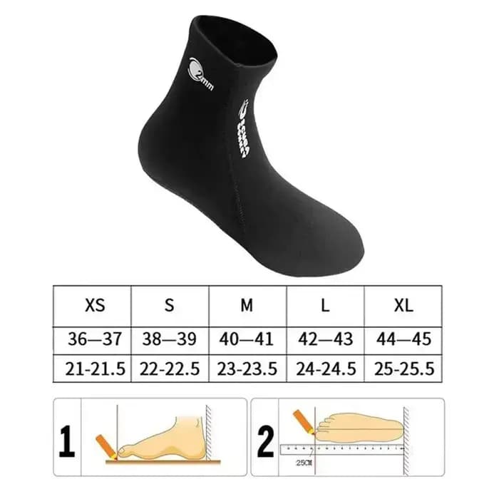 Chaussettes de plongée en néoprène 2MM pour hommes et femmes