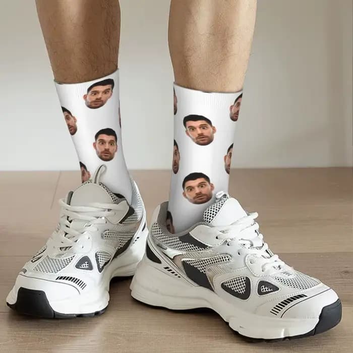 Chaussettes personnalisées avec Photo de visage drôle pour hommes et femmes