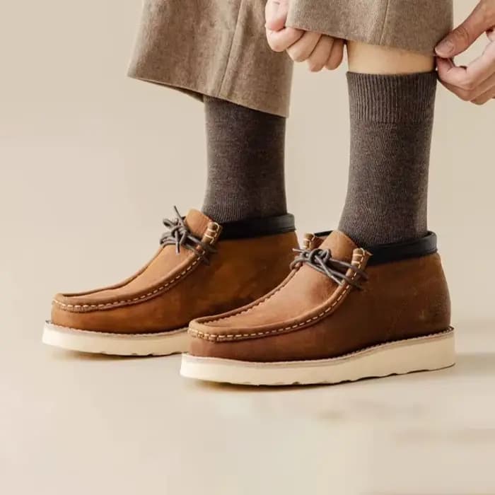 Chaussettes mi-tube chaudes en pur coton pour hommes