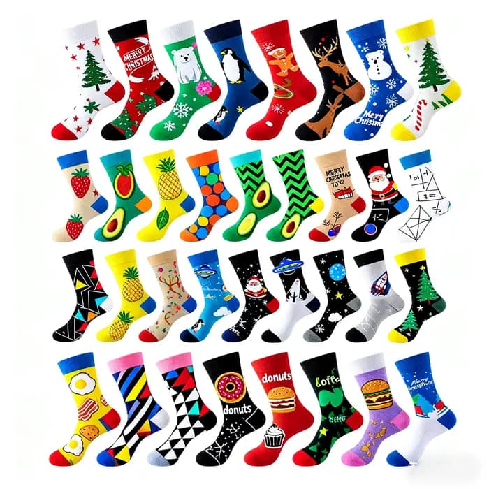 Ensemble de chaussettes tendance 10 pièces (5 paires) | Nouvelles chaussettes unisexes en coton respirant pour le sport, le Style décontracté et Hip Hop, imprimés de nouveauté amusants