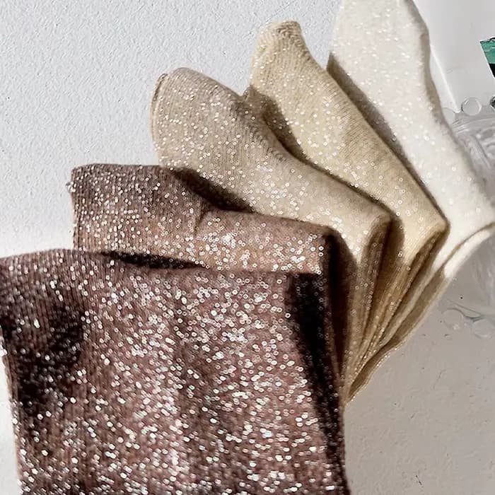 5 paires de fils argentés brillants de couleur unie et d'or et d'argent de couleur bonbon, adaptés aux chaussettes de mollet pour femmes et cadeaux