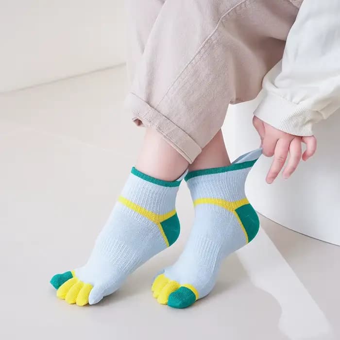 5 paires de chaussettes de cheville à cinq doigts pour enfants