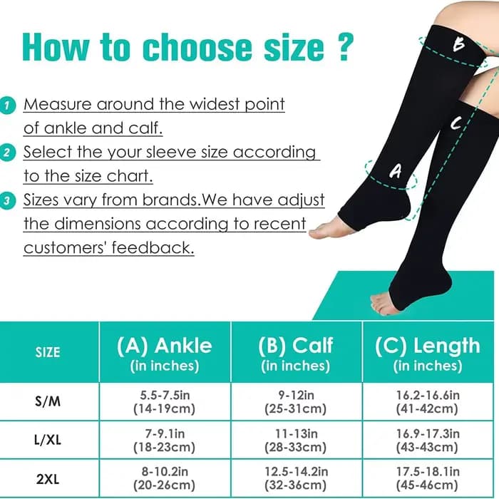 Chaussettes de Compression S-XXL médicales pour prévenir les varices