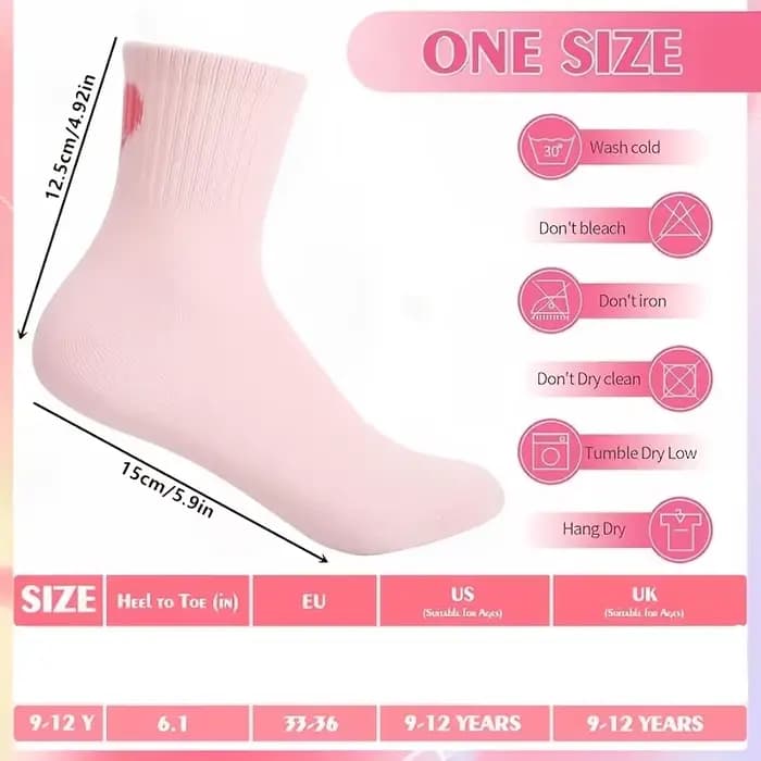 3 paires de chaussettes de sport pour filles de 9 à 12 ans avec des rayures rétro