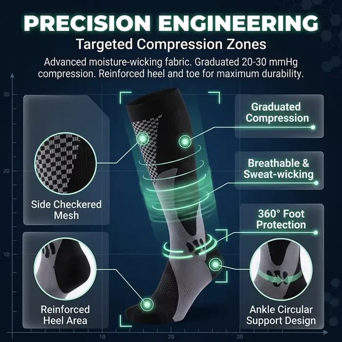 1/3 paires de chaussettes de compression unisexes en nylon pour l'été