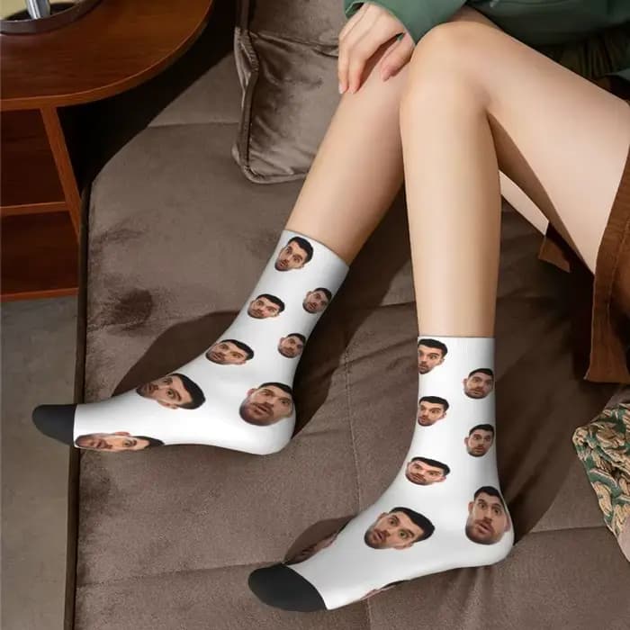 Chaussettes personnalisées avec Photo de visage drôle pour hommes et femmes