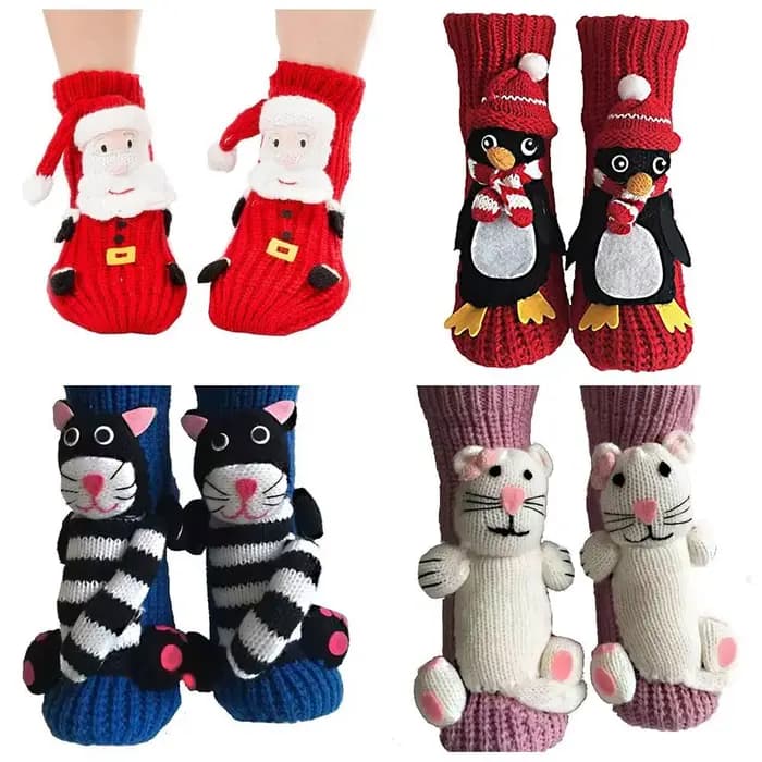 Chaussettes en tricot 3D animales respirantes et chaudes