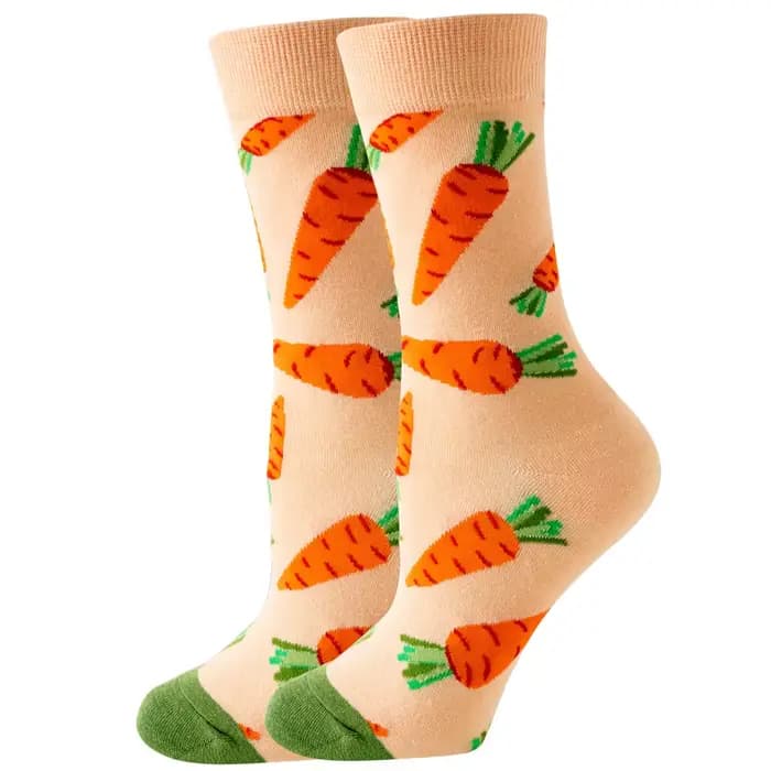 1/2 paires de chaussettes tricotées en coton à col rond