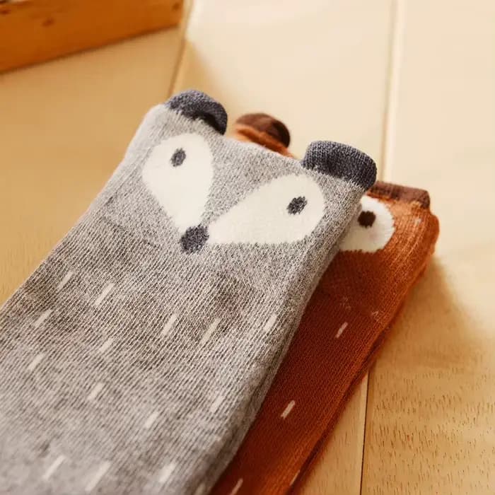 0 à 4 Y enfants dessin animé chaussettes souris renard motif style bébé chaussettes coton enfants garçon fille genou jambe haute chaud enfant chaussette