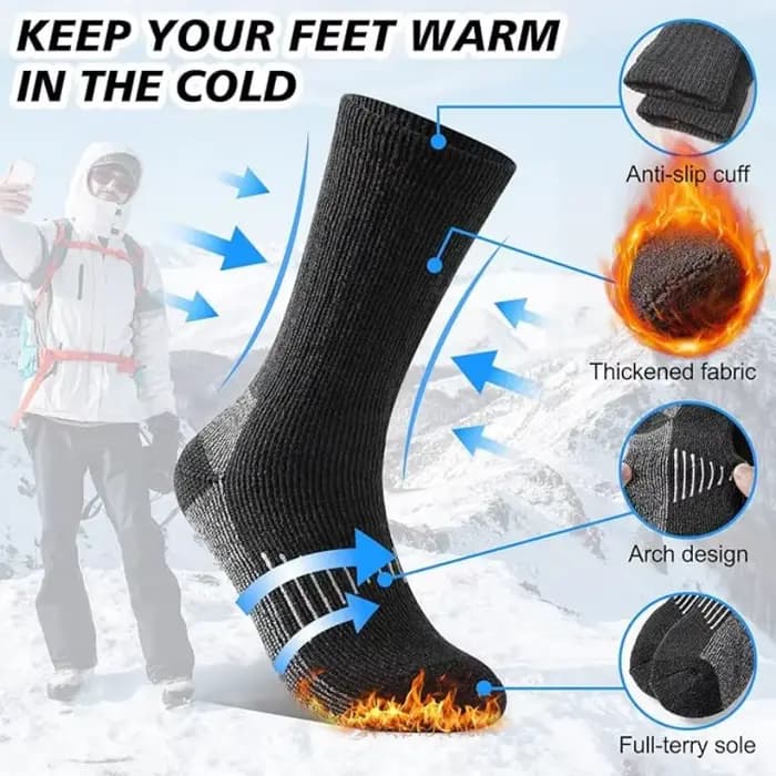 Chaussettes en laine mérinos super épaisses et chaudes pour hommes et femmes