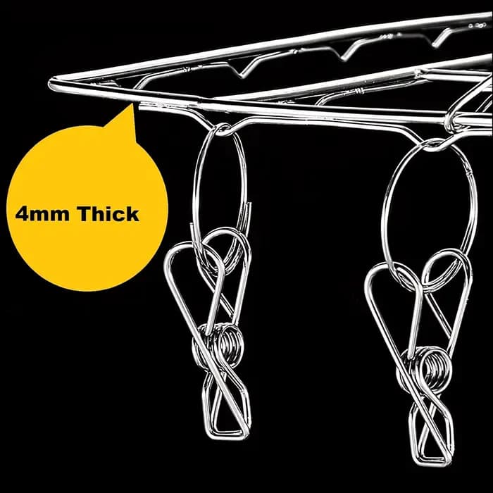Séchoir à chaussettes multifonctionnel en acier inoxydable, robuste et épais, avec pinces à chaussettes domestiques, l'outil idéal pour sécher les sous-vêtements sur balcon