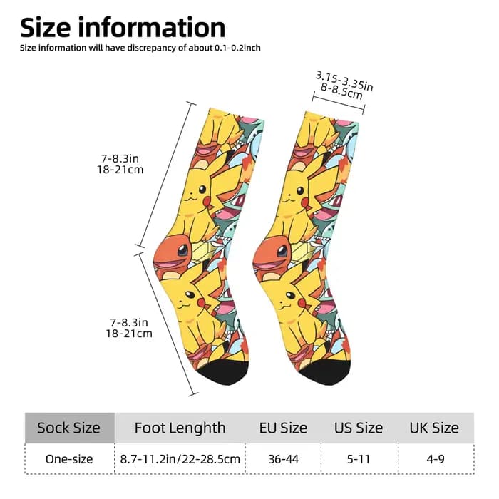 Chaussettes personnalisées avec personnages Pokemon
