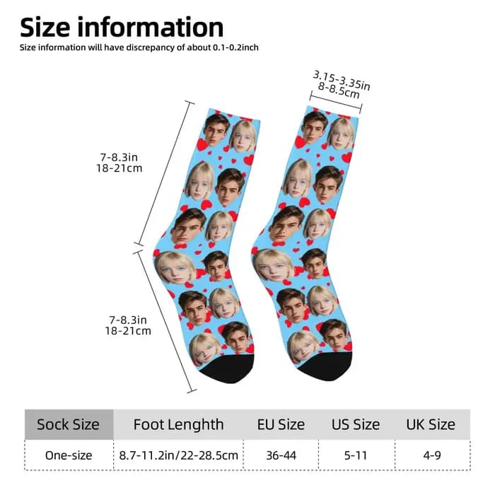 Chaussettes personnalisées en forme de visage
