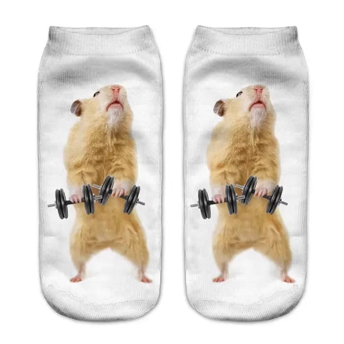 Chaussettes fantaisie imprimées 3D animaux mignons pour femmes