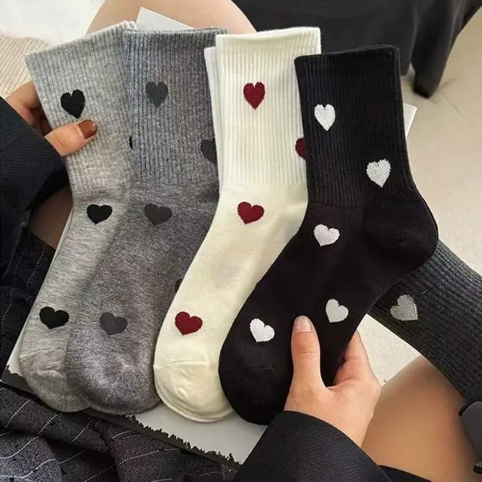 Chaussettes à motif en forme de cœur pour femmes