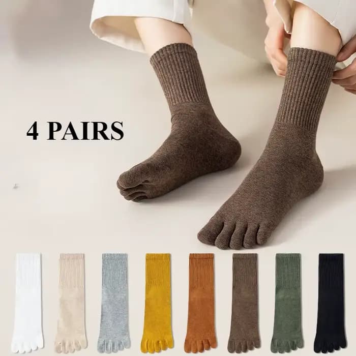 4 paires de chaussettes à cinq doigts pour femmes