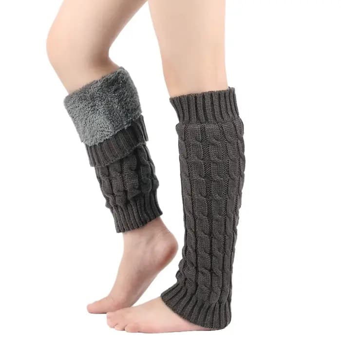 Jambières polaires couvre-bottes pour femmes hiver chaud laine tricoté jambe chaussettes Crochet tas chaussette bottes