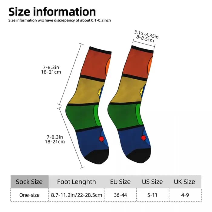 Chaussettes Happy unisexes en polyester imprimé 3D