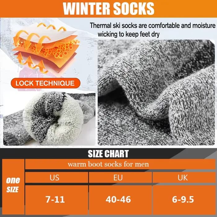 3 paires de chaussettes d'hiver pour hommes