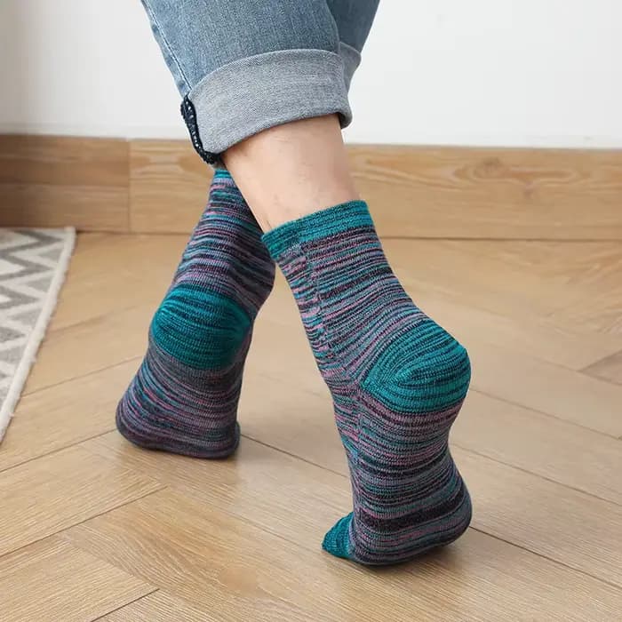 Chaussettes courtes à cinq doigts colorées pour homme