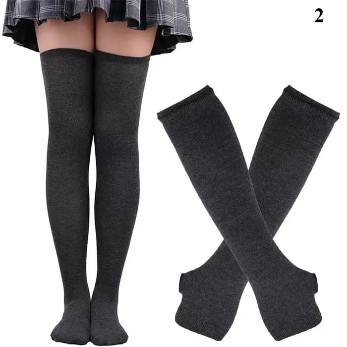 Chaussettes longues à rayures gothiques punk pour femmes