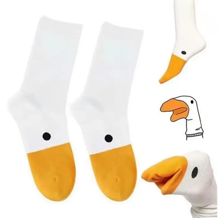 Femmes chaussettes coton mignon Mujer Hip Hop drôle Kawaii dessin animé canard imprimé Calcetines blanc Harajuku fille cadeau Sox Lingerie Skarpetki