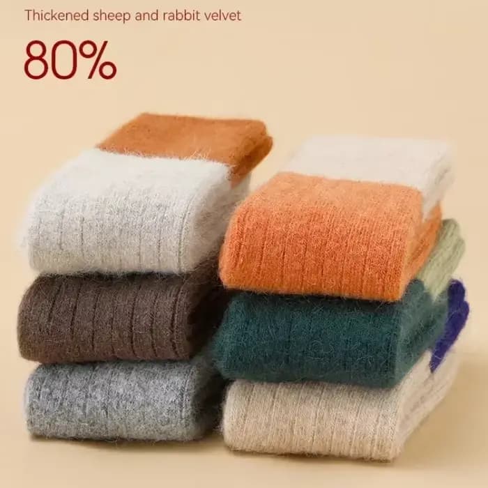 Chaussette chaude en laine pour enfants, pour garçons et filles, sport, simple, mode, mollet, automne hiver, chaud, cachemire, lapin