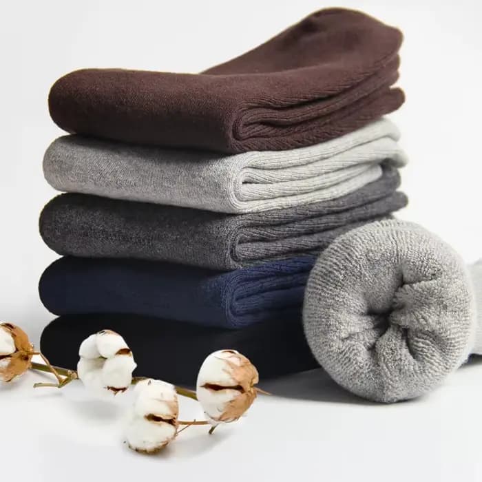 5 paires de chaussettes en laine unie pour hommes