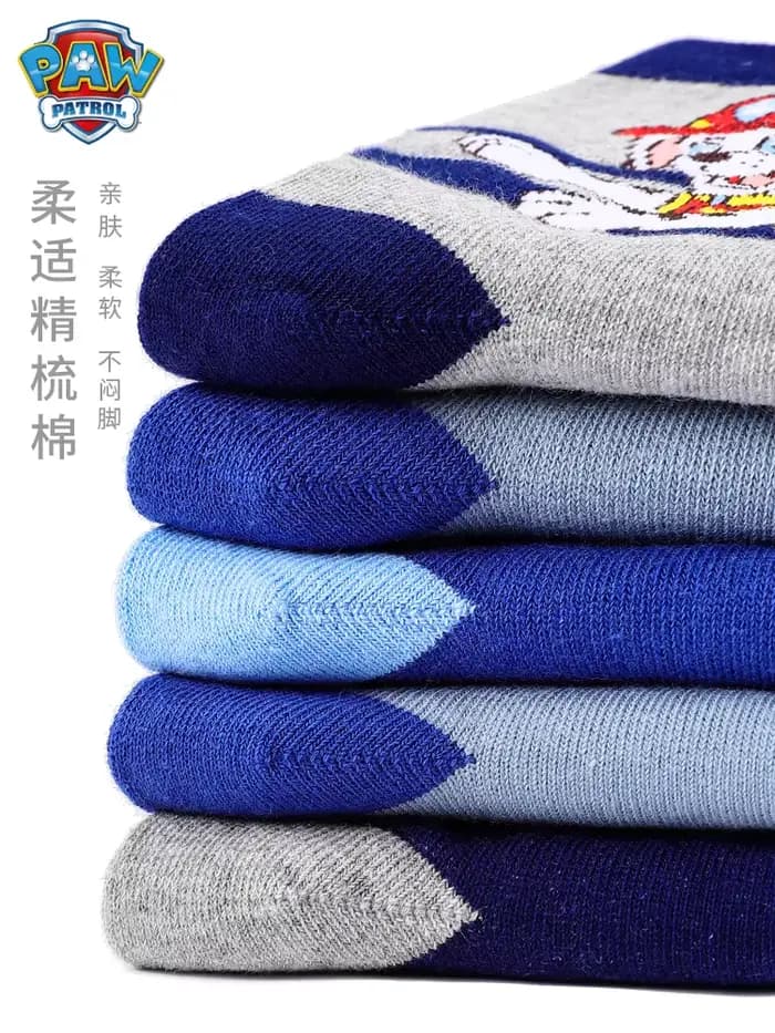 5 paires/lot véritable patte patrouille Chase Skye Ryder bébé garçons filles doux coloré chaussettes pour enfants respirant enfant en bas âge chaussettes chaudes