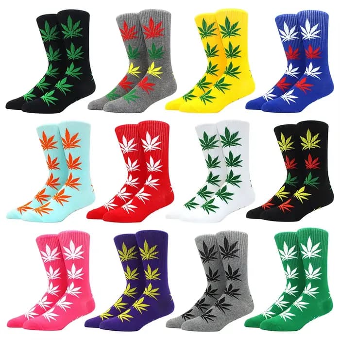 Pas cher femmes hommes cheville érable chaussette chanvre Meias feuille femme printemps été mauvaises herbes Skateboard Hip Hop chaussettes