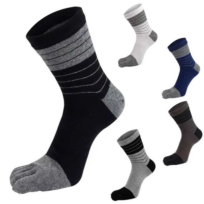 Nouvelles chaussettes à cinq doigts pour homme peigné respirant coloré coton sueur déodorant antibactérien mode Sport