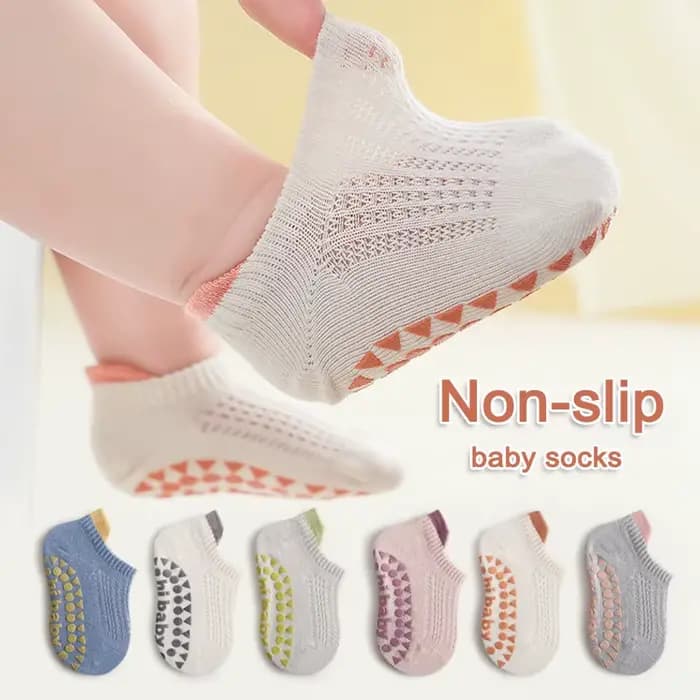 6 paires de chaussettes de sol antidérapantes en coton pour bébés garçons et filles