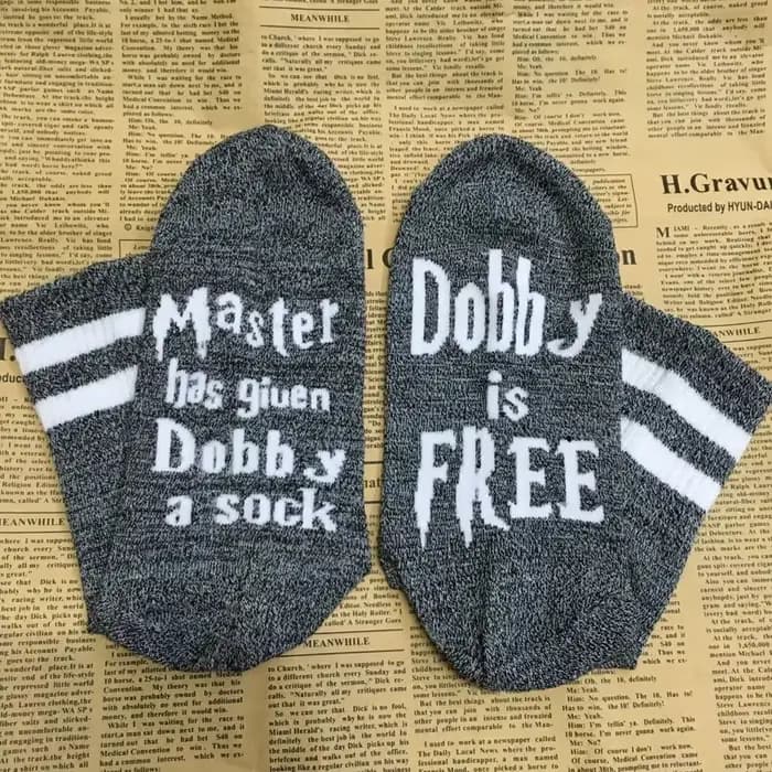 Chaussettes fantaisie unisexes « Le Maître a offert à Dobby une chaussette