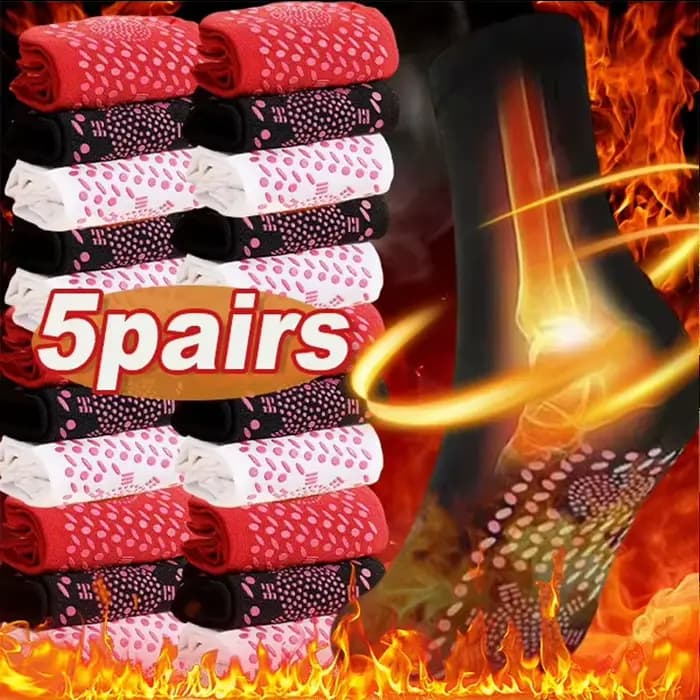 Chaussettes chauffantes en tourmaline à auto-chauffage et magnétiques pour femmes