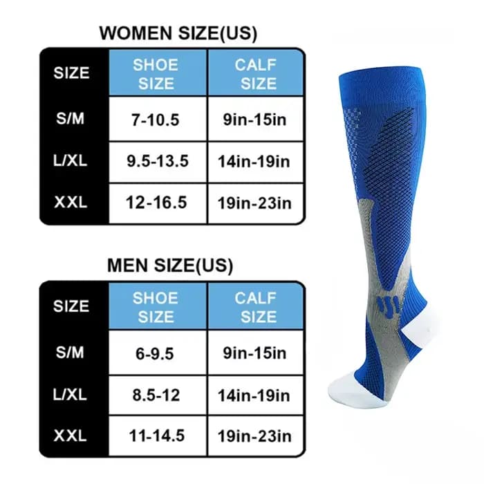 Chaussettes de compression de sport pour hommes et femmes