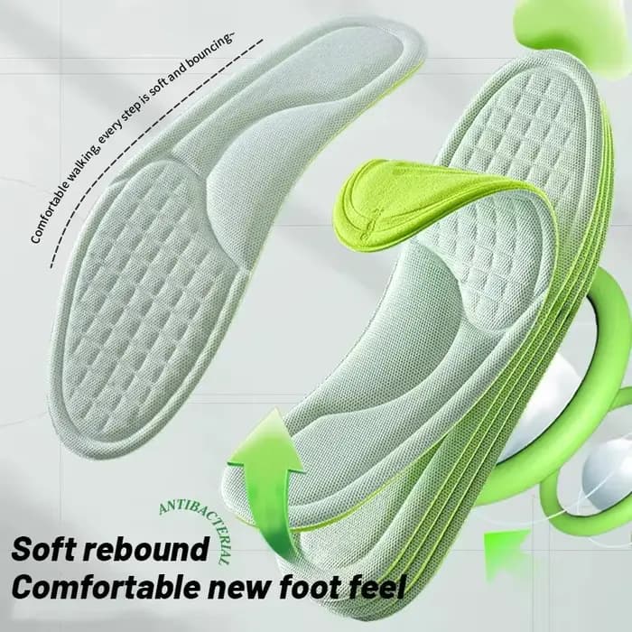 Semelles intérieures de sport pour chaussures 5D Massage doux déodorant respirant coussin absorbant les chocs semelles de course pour pieds hommes femmes