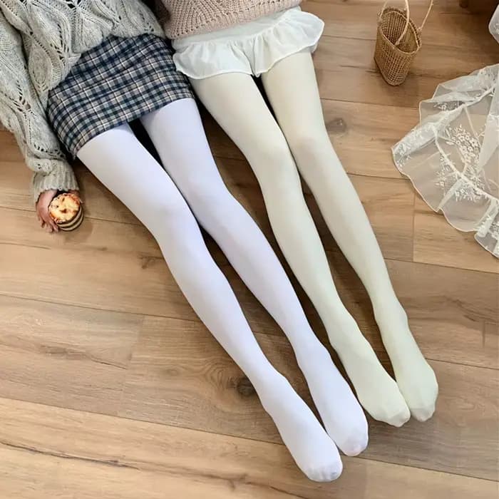 120D Lolita cuisse haute bas lait blanc cuisse Nylon collants filles doux Sexy collants pour femmes collants