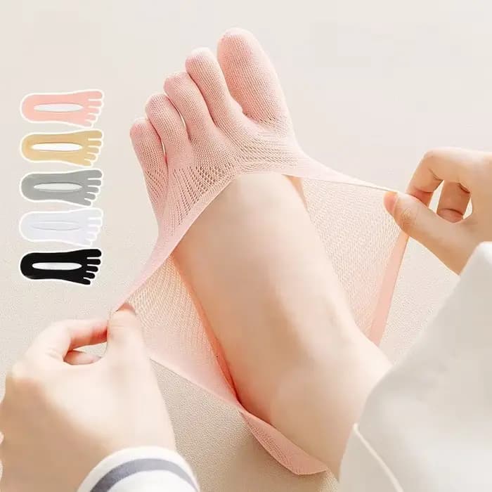 1/3/5 paires de chaussettes orthopédiques pour femmes, Design côtelé, coupe basse, soulagement des oignons, séparateur d'orteils à cinq doigts, EU 34-39