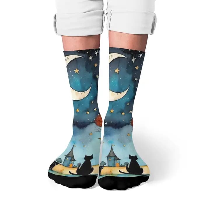 Illustrations de chats colorés de rêve chaussettes personnalité hip hop mode femmes