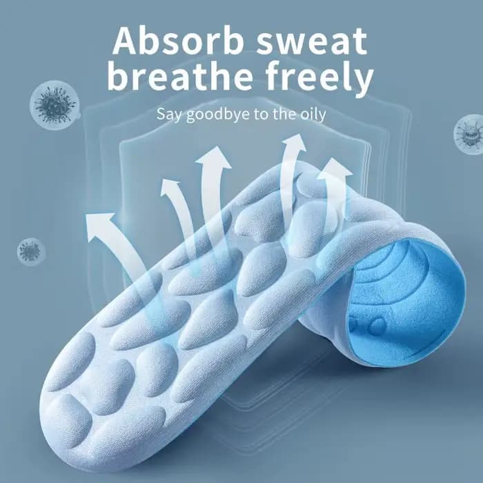 Semelles intérieures de Sport 4D pour chaussures femmes hommes déodorant coussin respirant semelles de course pour pieds Massage orthopédique coussinets de soins de course
