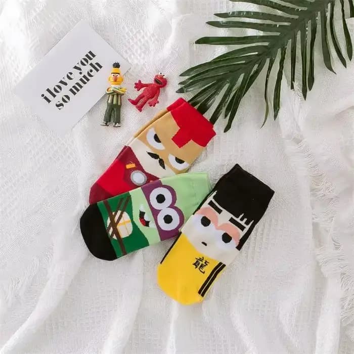 Chaussettes courtes unisexes de dessin animé Ninja pour femmes, chaussettes de rinçage Hip Hop, nouveauté, Harajuku, 34-39
