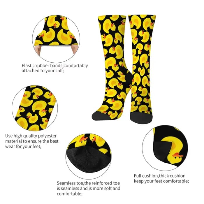 Chaussettes de dessin animé de canard en caoutchouc drôle nouveauté